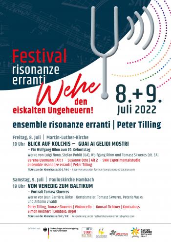 Festival für Neue Musik am 8.7./9.7. in Neustadt an der Weinstrasse